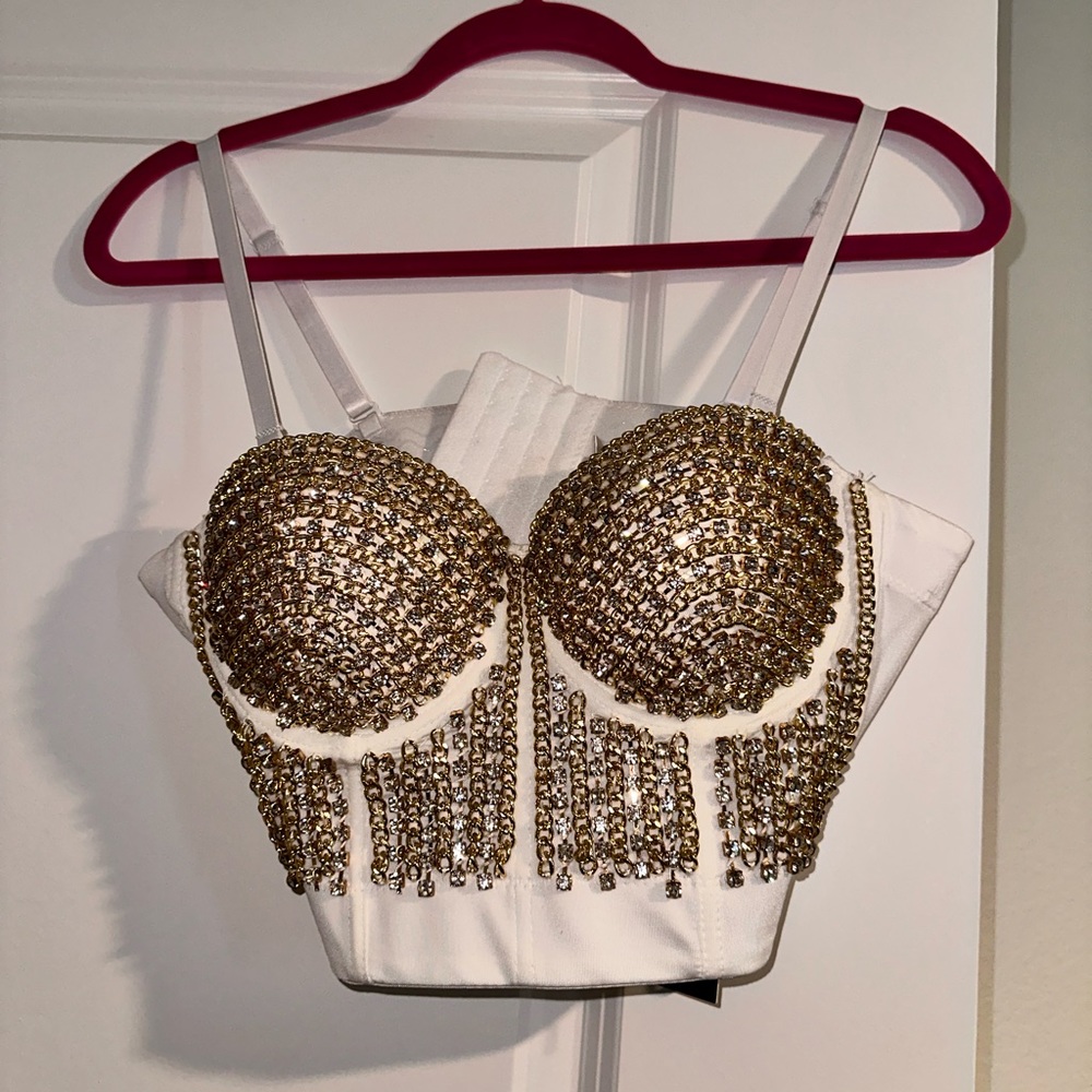 Rhinestone & Chain Corset